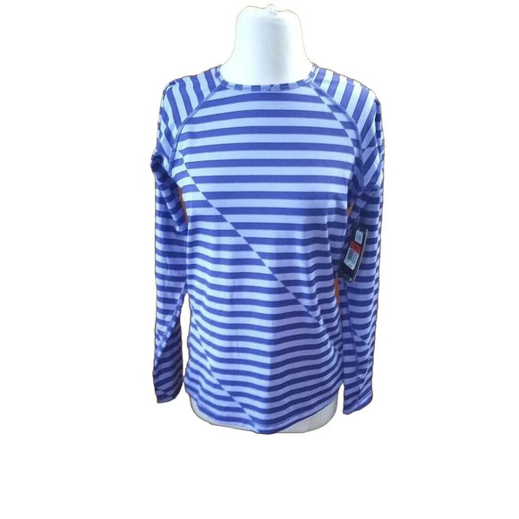 Nike Tops - Nike Pro Womens Dri-Fit Shirt HyperWarm Fitted Long Sleeve Purple Stripe L